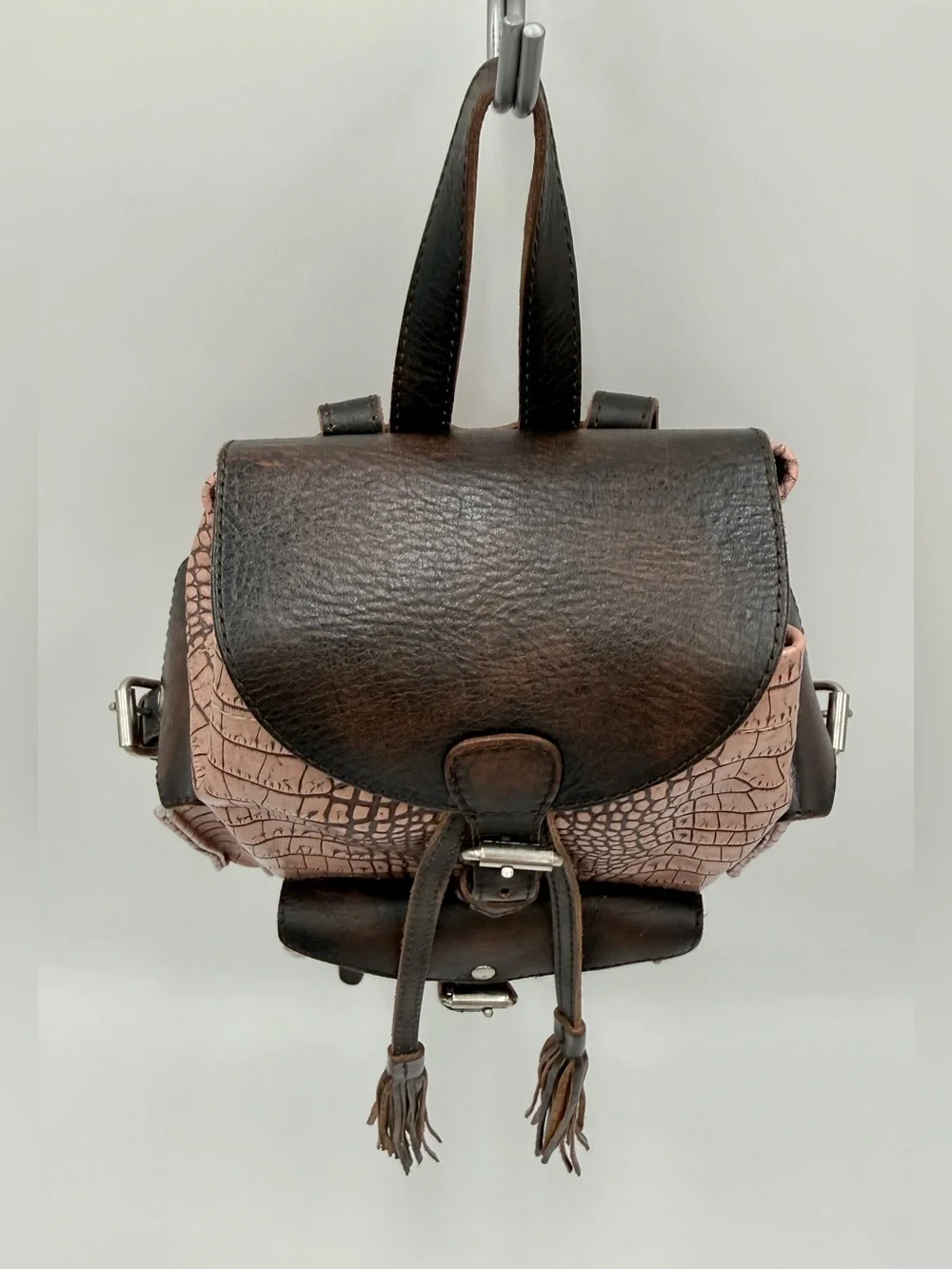 Freebird Pink Croco Brett Backpack